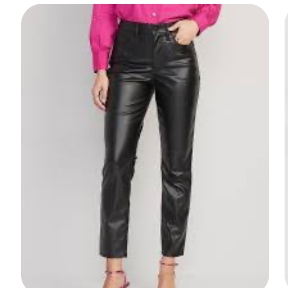 Old Navy High-Waisted OG Straight Faux-
Leather Ankle Pants